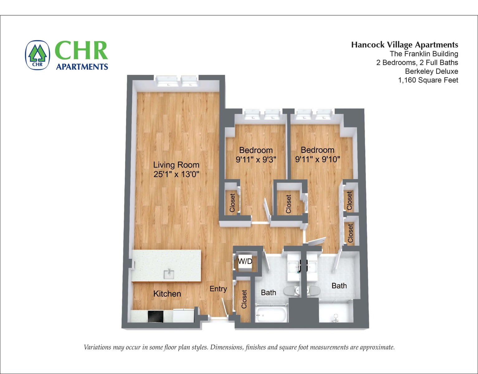 Two Bedroom - 1160 Square Feet