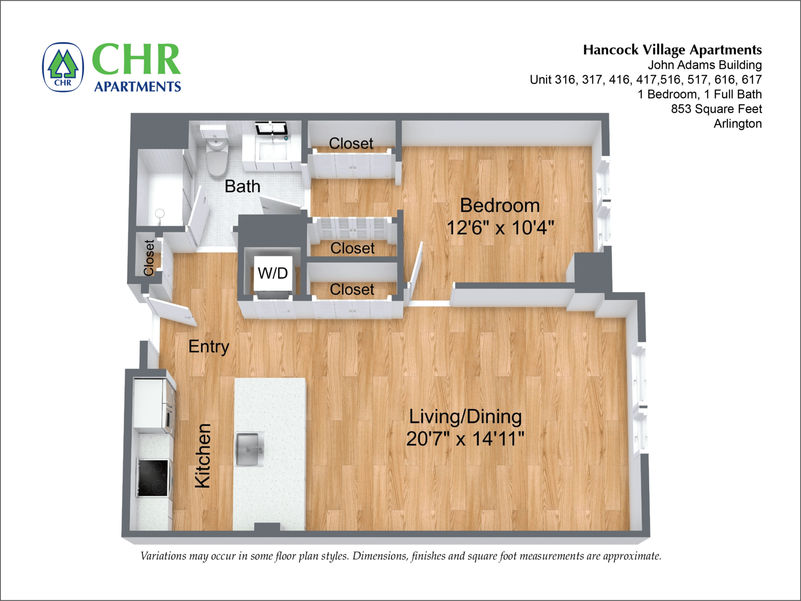 Hancock Village - The John Adams Building 1 Bedroom