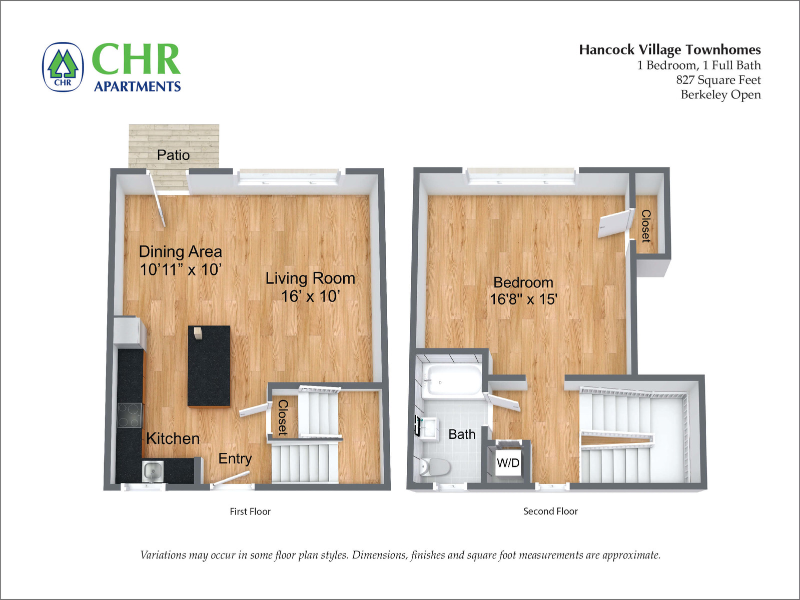 Hancock Village Townhome Apartment - 827 SQ FT 1 Bed/1 Bath