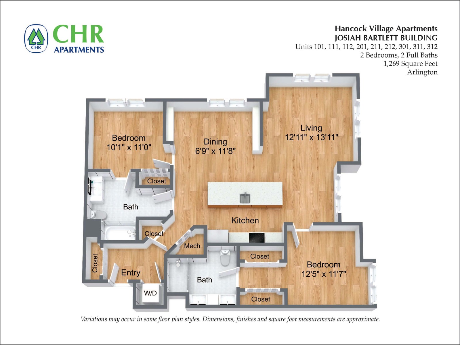 The Bartlett at Hancock Village - 2 Bedroom 1269 SF