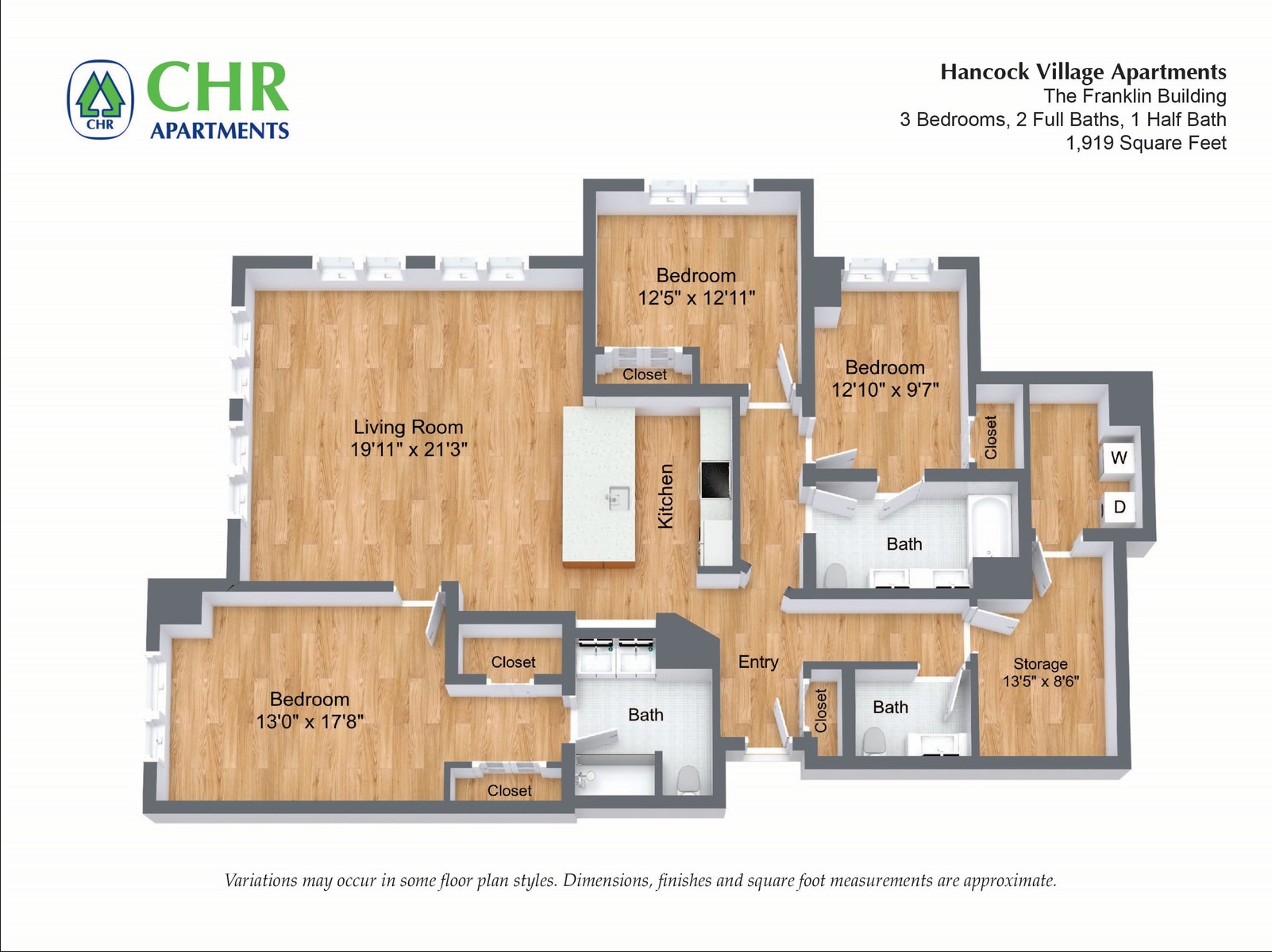 The Franklin at Hancock Village - 3 Bed 1919 SF