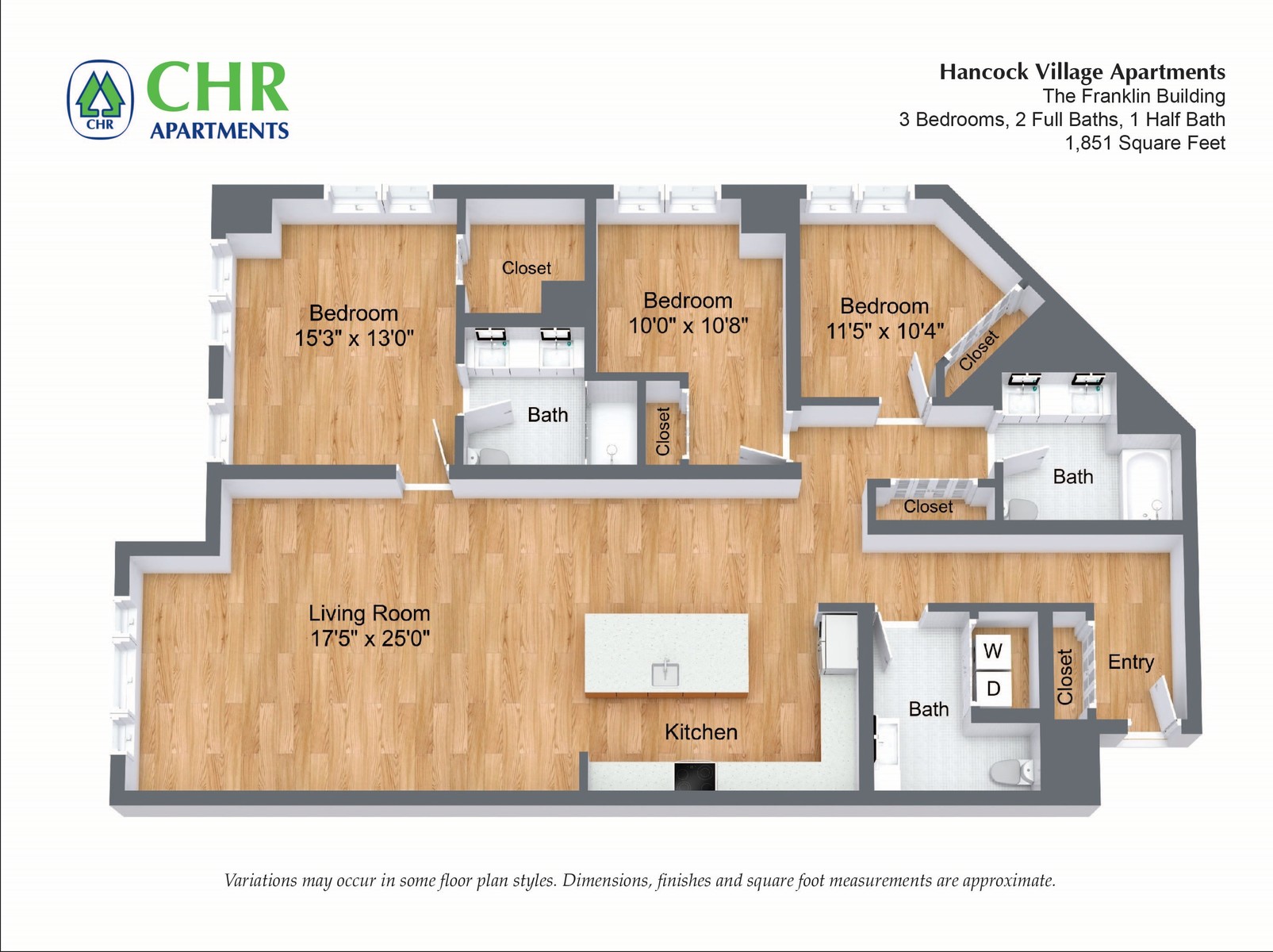 The Franklin at Hancock Village - 3 Bed 1851 SF