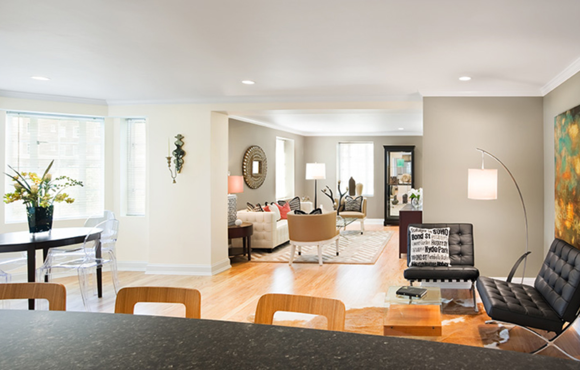 View of Living Room and Den from Kitchen