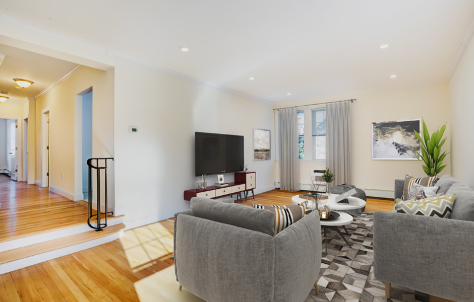 Auburn Harris Courtyard Brookline MA Apartments Living Room