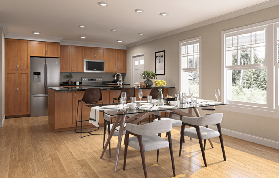 Hancock Village New Construction Townhome Apartments Chestnut Hill MA - Kitchen and Dining Room