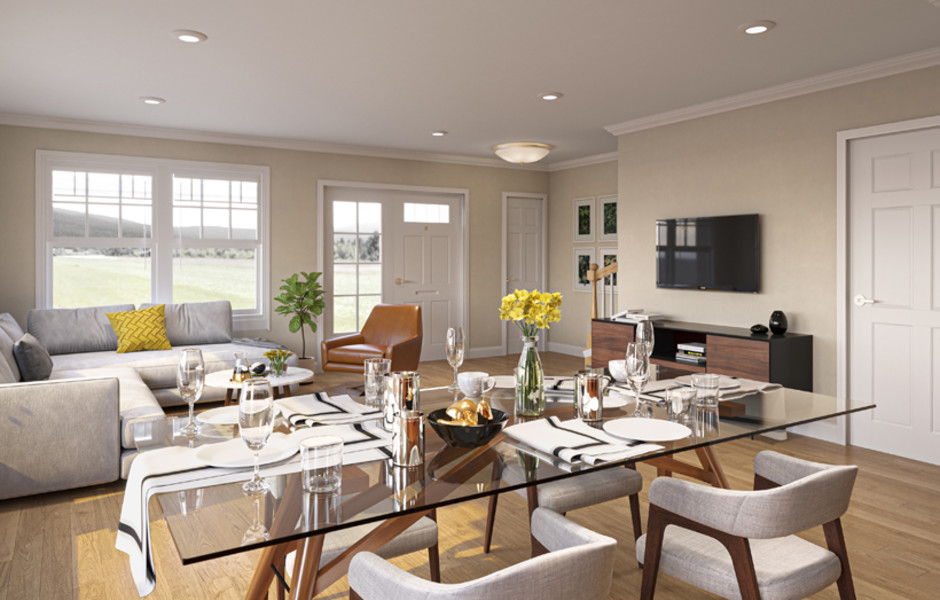 Hancock Village New Construction Townhome Apartments Chestnut Hill MA - Living Room