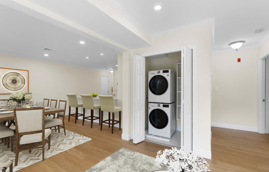 Waterfall Hill at Canton MA Apartments - Dining Room_Kitchen_WasherDryer