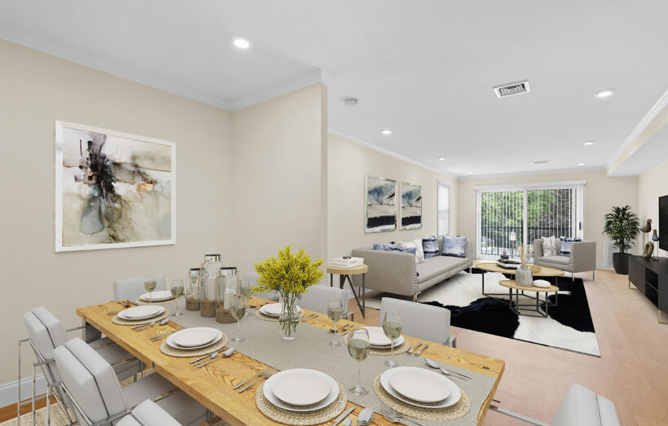Waterfall Hills at Canton Apartments - Dining Room and Living Room